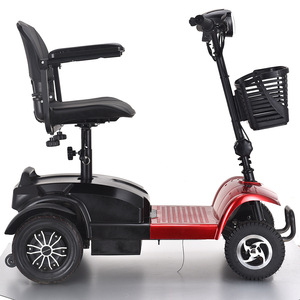 Scooter électrique quatre roues L-100 rouge pliable et léger pour personnes âgées et handicapées - Product Image 1