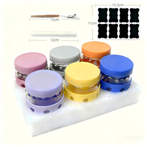 Pot en verre <span class=keywords><strong>de</strong></span> 16 oz pour Overnight Oats avec manchon en silicone, antidérapant, hermétique, <span class=keywords><strong>de</strong></span> qualité alimentaire, pour épices/salades/miel/café/confitures/conserves - Product Image 2