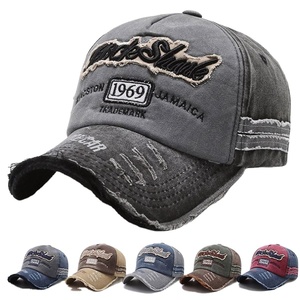 Casquette de baseball unisexe en jean délavé style vintage 1969, à visière cassée, 6 panneaux, pour l'extérieur, la pêche et la protection solaire, collection automne/hiver - Product Image 1