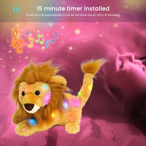 Hopearl – peluche de Lion Musical à LED, jouet en peluche chantant, Volume réglable, <span class=keywords><strong>berceuse</strong></span> animée, apaisement, Festival d'anniversaire pour enfants - Product Image 6