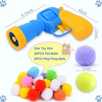 Jouet interactif de luxe pour chat Mini lanceur de jeux de tir avec boule en peluche extensible en plastique écologique de haute qualité