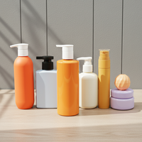 Botol Sampo Kosong Mengkilap Silinder Wadah Plastik Body Lotion Kemasan Cetakan Kustom