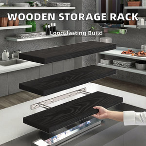 Étagère murale flottante moderne en bois à un seul élément pour cuisine et salle de bain - Product Image 2