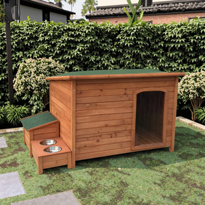 Casa de Perro Grande de Madera para Exteriores, Techo Impermeable, Ecológica y Moderna, para Perros Medianos - Product Image 1