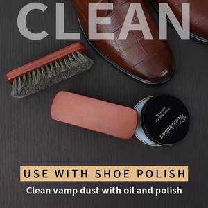 カスタムロゴ入り木製スニーカーシューズクリーニングブラシ 馬毛木製ブラシ - Product Image 5