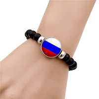 Bracelet en verre soufflé en forme de ballon de football, unisexe, tendance, noir, Allemagne, Espagne, Brésil, cadeau, bijoux