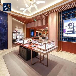 Vitrine d'exposition <span class=keywords><strong>de</strong></span> <span class=keywords><strong>luxe</strong></span> pour boutique <span class=keywords><strong>de</strong></span> montres, comptoir incurvé en bois, design <span class=keywords><strong>de</strong></span> vitrine en verre - Product Image 1