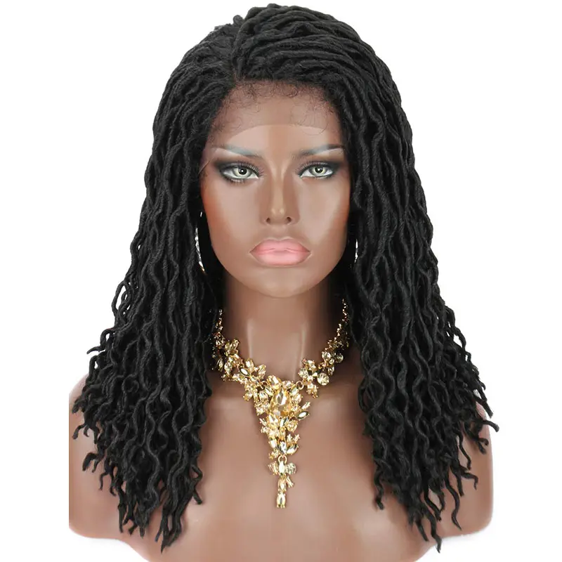 Synthetic Dread Braids Lace Front Perücken mit Baby haaren Natürlich aussehende handgemachte Braid Twist Perücken für schwarze Frauen