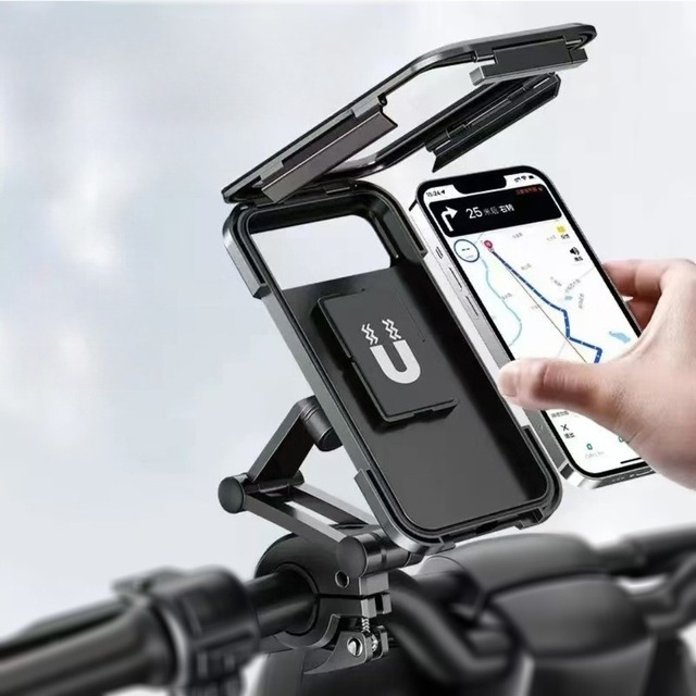 Motorcycle Bike Handlebar Phone Mount Holder Waterproof Case for iPhone Samsung