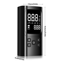 Pompe à air portable ABS 150 PSI avec manomètre numérique et lumière d'urgence pour voitures/motos/vélos/ballons
