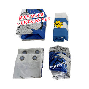 Nhà Máy Bán Buôn Vua Kích Thước 8 Mảnh Bộ Đồ Giường Đặt Ga Trải Giường Bộ 8 Pcs Được Trang Bị Tấm Ga Trải Giường Với Rèm Cửa Cho Đám Cưới - Product Image 5