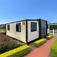 Maison préfabriquée extensible en conteneur de 40 pieds, 30 pieds, 20 pieds, en acier léger, pliable, préfabriquée, petite maison, villa, maison modulaire pliable