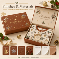 Boîte magnétique de Noël personnalisée avec logo pour vêtements de fête, finition mate, étui rigide en papier, OEM