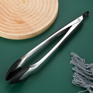 Pinces de cuisine en acier inoxydable avec embouts en silicone antidérapants, pinces à viande pour buffet, pinces à bœuf pour grillades, outils de barbecue, ustensiles de cuisine - Product Image 2