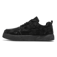 Chaussures en cuir véritable respirantes à enfiler pour garçons et hommes. Baskets de sport décontractées de style coréen pour le printemps, l'été, l'automne et l'hiver.