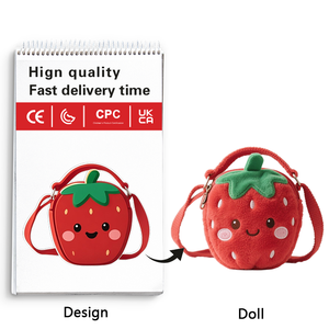 Mochila de Peluche Fresas, Peluches CE EN71, Peluches al por Mayor, OEM, Bolsa Ita Personalizable, Mochila de Peluche Kawaii - Product Image 1