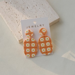 À la mode géométrique ronde fleur Graffiti acrylique pendentif boucles d'oreilles pour les femmes plage vacances musique Festival fêtes en gros - Product Image 6