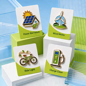 Badges métalliques personnalisés en émail dur, économiseurs d'eau, pour robinets de baril de pluie, jardins sur toit et villes vertes - Product Image 1