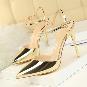 Zapatos de Tacón Alto Stiletto con Una Sola Tira, Elegantes y Sensuales para Mujer, Cómodos, de Charol Suave, con Punta en Pico, Estilo Veraniego - Product Image 3