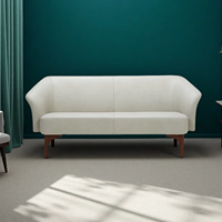 Canapé de bureau moderne de haute qualité au design simple, pour espaces d'attente commerciaux, villas, salons, en cuir véritable, deux places