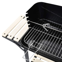 Chariot de barbecue en acier avec roues pour charbon de bois, portable, pour jardin, extérieur, camping et fêtes