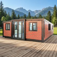 Maison préfabriquée en conteneur d'acier extensible à bas prix, 20 pieds, 40 pieds, villa de luxe, chambre portable, maison à 3 portes