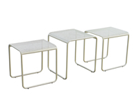 Ensemble de tables d'appoint 3 pièces en métal pour l'extérieur Ensemble de tables basses de loisirs