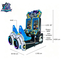Machine d'arcade de course automobile pour enfants à monnayeur, 2 joueurs, simulateur de conduite, jeu vidéo pour parc d'attractions intérieur
