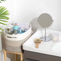 Panier en coton écologique HUAYI, panier rectangulaire en tissu tissé, multifonctionnel, décoratif, avec poignée, pour le rangement à domicile, ensemble cadeau