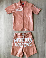 Ensemble de survêtement 2 pièces pour homme, brodé, hiver, avec strass, grande taille, comprenant un t-shirt à manches courtes à col à revers zippé et un short