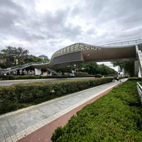 Pont piétonnier moderne en structure légère en acier pour centre commercial, supermarché, design industriel, ignifuge, résistant à l'eau, installation rapide