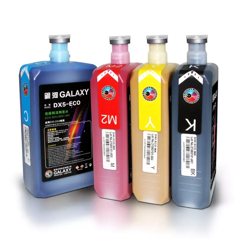 Hochwertige 1000ML 1L Eco-Solvent Vinyl-Druckfarbe Eco Solvent Ink für Galaxy für Epson Dx4 Dx5 Dx11 Druckkopf
