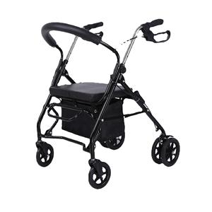 Marcheur extérieur à forte demande pliant pour la chaise roulante aînée avec siège pour personnes handicapées Shopping Rollator à quatre roues en aluminium - Product Image 3