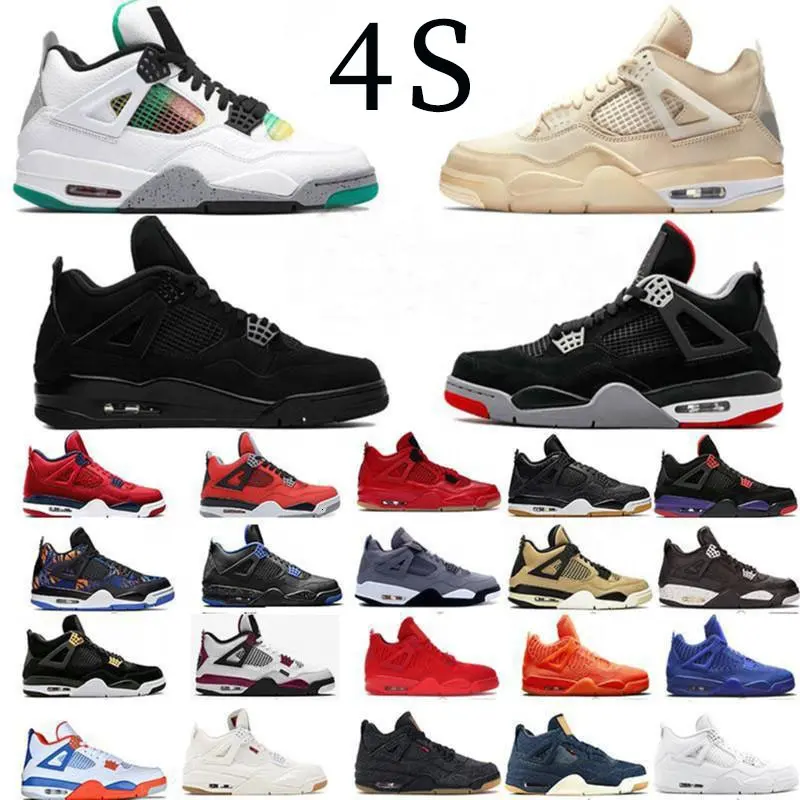 2022 Hot sale 4s Retro AJ 4 Cool Grey White Cement Olive Men Basketball Shoes Suede Sneakers Glow In Dark Chaussures Zapatillas