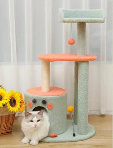 Plant Design Tree Tower With Scratching <b>Post</b> Sisal Pillar Colorful Pet Furniture Multi <b>Level</b> Platform Washable OEM/ODM - Product Image 3