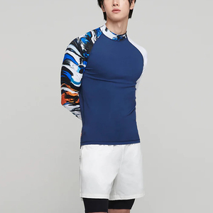 Custom Printed UPF50 Long Sleeve Fitness Clothing <b>Men</b> Rash Guard OEM Services Quick Dry Digital Print Breathable Eco-Friendly - Product Image 4