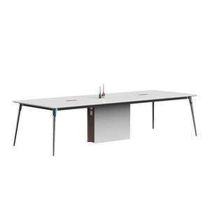 Table de conférence modulaire extensible moderne Liyu, capacité de 4 à 12 personnes, mobilier de bureau en bois pour salle de réunion, salle à manger, hôpital - Product Image 6