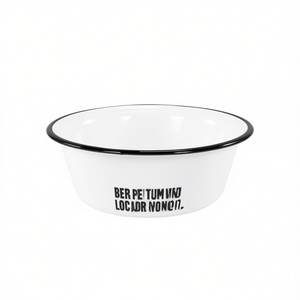 Bol en émail Karl Krger blanc avec bord noir, plat de service de 12 pouces - Product Image 2