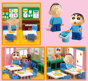 Bloques de Construcción de la Escuela Infantil de Crayon Shin-chan, Juguete de Ensamblaje de Escenas de Anime para Niños - Product Image 4