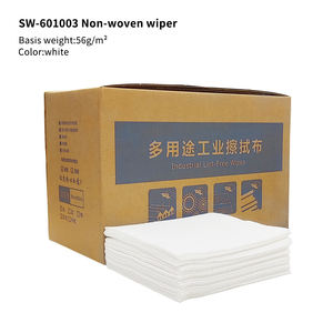 Lingettes industrielles en papier non tissé en pulpe de bois jetables blanches, sans peluches, résistantes, en boîte, pour l'industrie automobile - Product Image 2