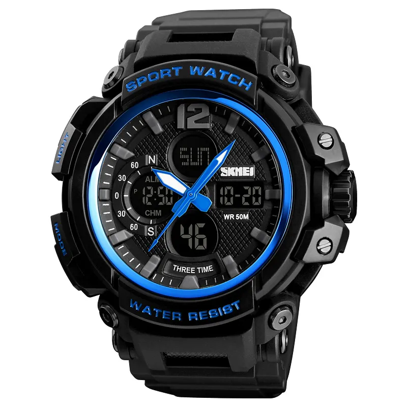 Skmei 1343 Men Dual Time Waterproof watches relojes varon Quartz Analog Digital Sport Watches