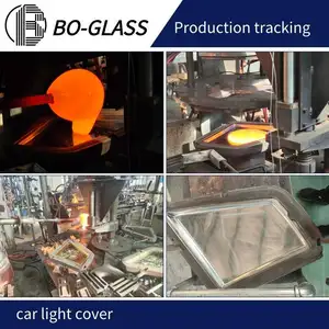 Manufacturer Custom High Quality Mold Pressed Color High Borosilicate Car Lamp Shade Headlight Car Light Glass Cover