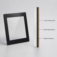 Custom PC Display Glass 1mm Hardened Optical PC Cover Window with Adhesive Tape for Digital Meter POS Appliance Panel