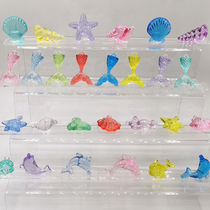 Simulación de muñeca de dibujos animados de cristal cuentas de juguete de cristal animales marinos delfín Tropical sirena cola Shell Set - Product Image 1