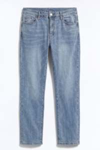<span class=keywords><strong>Jean</strong></span> <span class=keywords><strong>droit</strong></span> pour homme 100% coton, denim bleu délavé vintage, coupe classique, pantalon urbain minimaliste, vêtements décontractés - Product Image 4