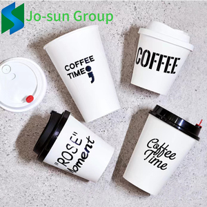 Vasos ecológicos personalizados para beber, vaso de papel de pared simple y doble, vaso de papel biodegradable, taza de café y tapa - Product Image 6