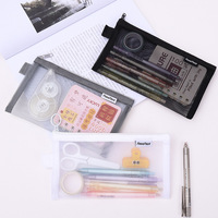 Trousse à crayons en nylon imperméable avec logo personnalisé, fermeture éclair, pour enfants, étudiants, école, bureau, fournitures quotidiennes - Grande Vente