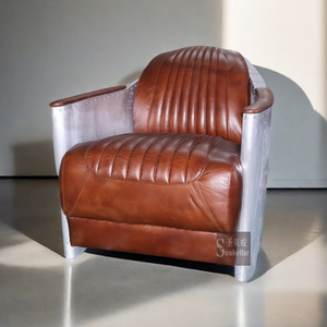 <span class=keywords><strong>Silla</strong></span> de bañera de aviador, sillón de cuero tostado desgastado, remaches creativos industriales, sofá de cuero real, <span class=keywords><strong>silla</strong></span> de ocio, <span class=keywords><strong>silla</strong></span> de cohete - Product Image 1