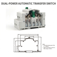 Commutateur de transfert automatique double alimentation 2P 4P 63A 80A 110V 220V à commutation ultra-rapide pour alimentation de secours domestique