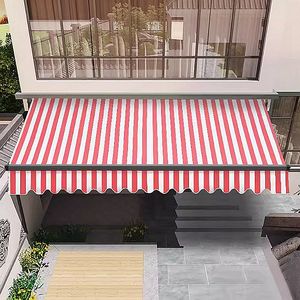4m x <span class=keywords><strong>2m</strong></span> Auvent à bras pivotant rétractable Pare-soleil imperméable Gazebo auvents pour patio à la maison, avec support de montage à manivelle - Product Image 2